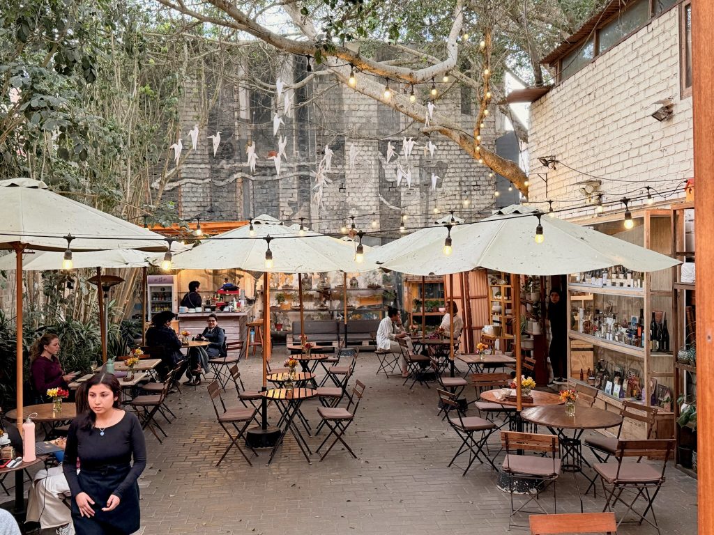 outdoor patio dining area in lima peru