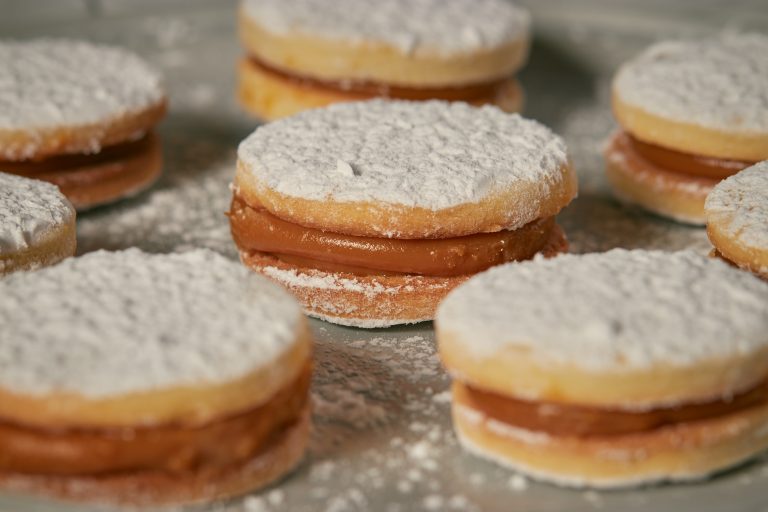 Alfajores Buttery Cookies with a Dulce de Leche Heart in lima peru