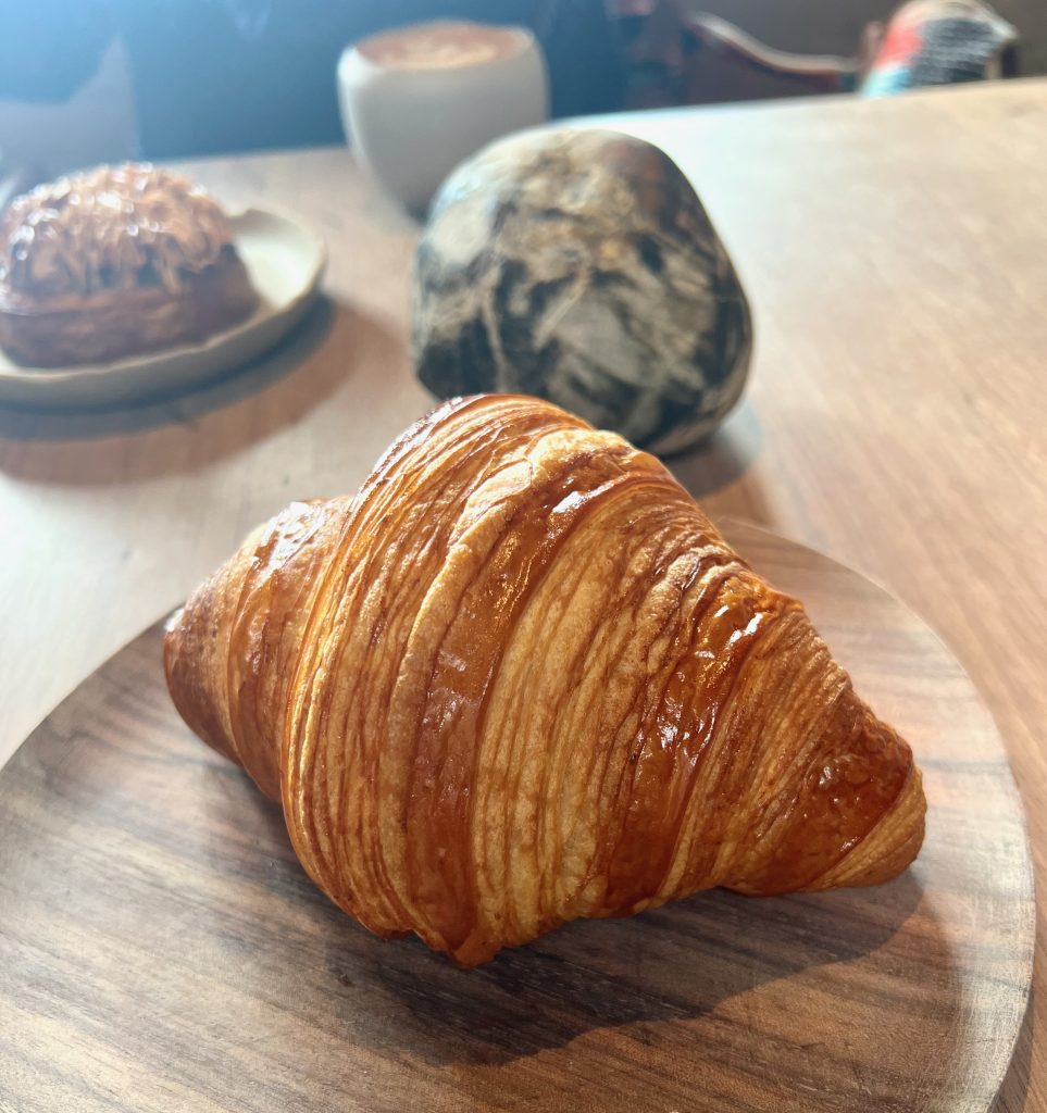 fresh butter croissant in lima peru bakery