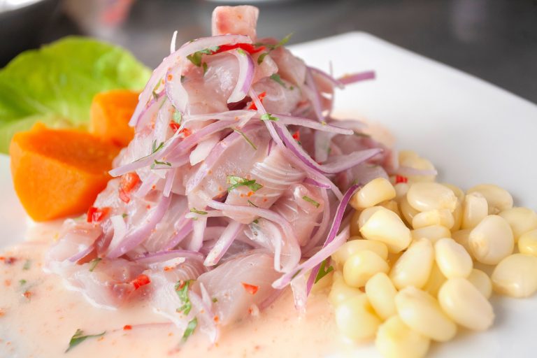 peruvian ceviche dish in lima restaurant
