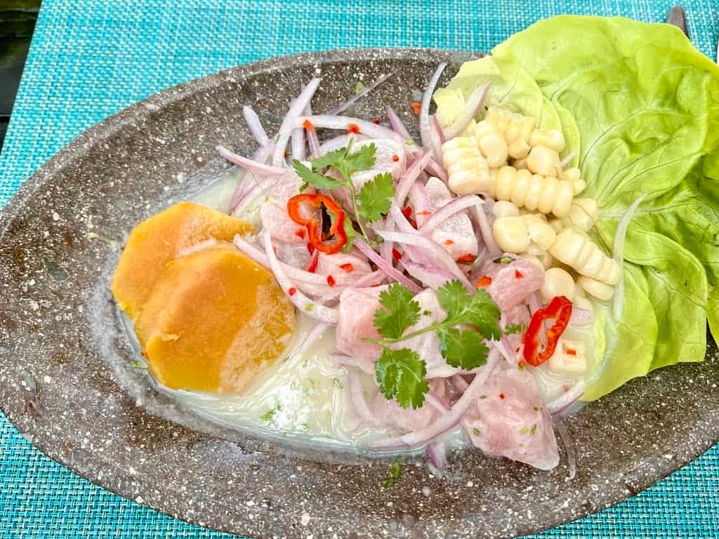 peruvian ceviche dish at la mar in lima