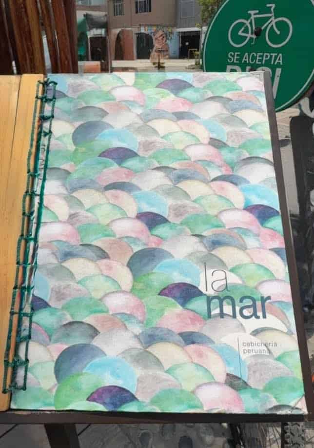 Menu at La Mar location