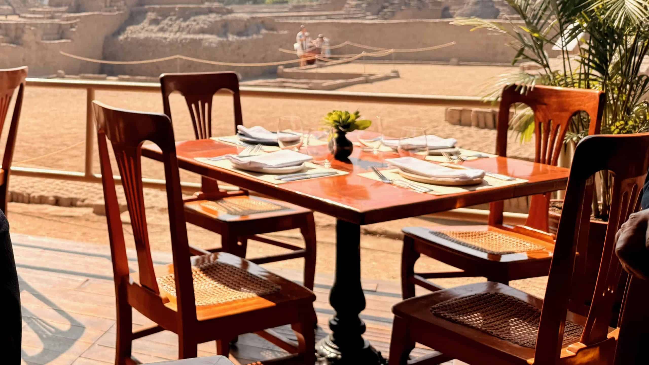 Huaca Pucllana restaurant dining area, overlooking ancient ruin