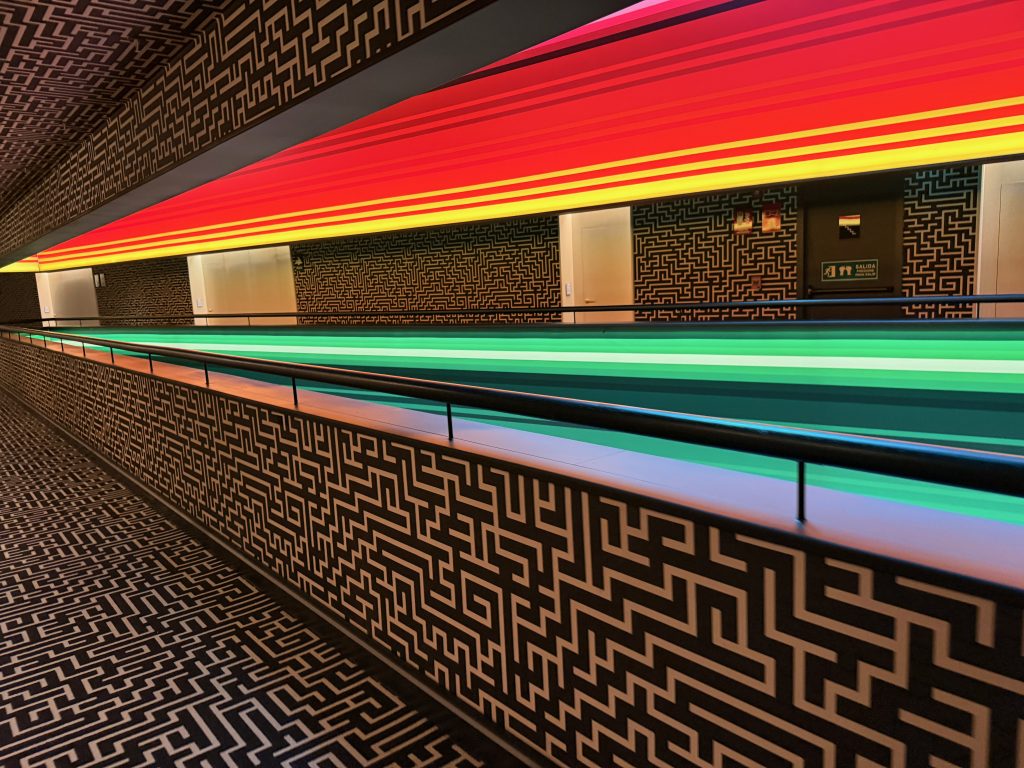 nhow Lima rainbow led lighting in lobby