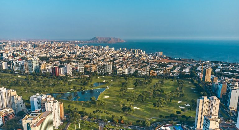 Aerial View of the San Isidro golf course in Lima, Peru