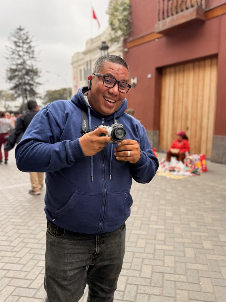 happy man in lima street